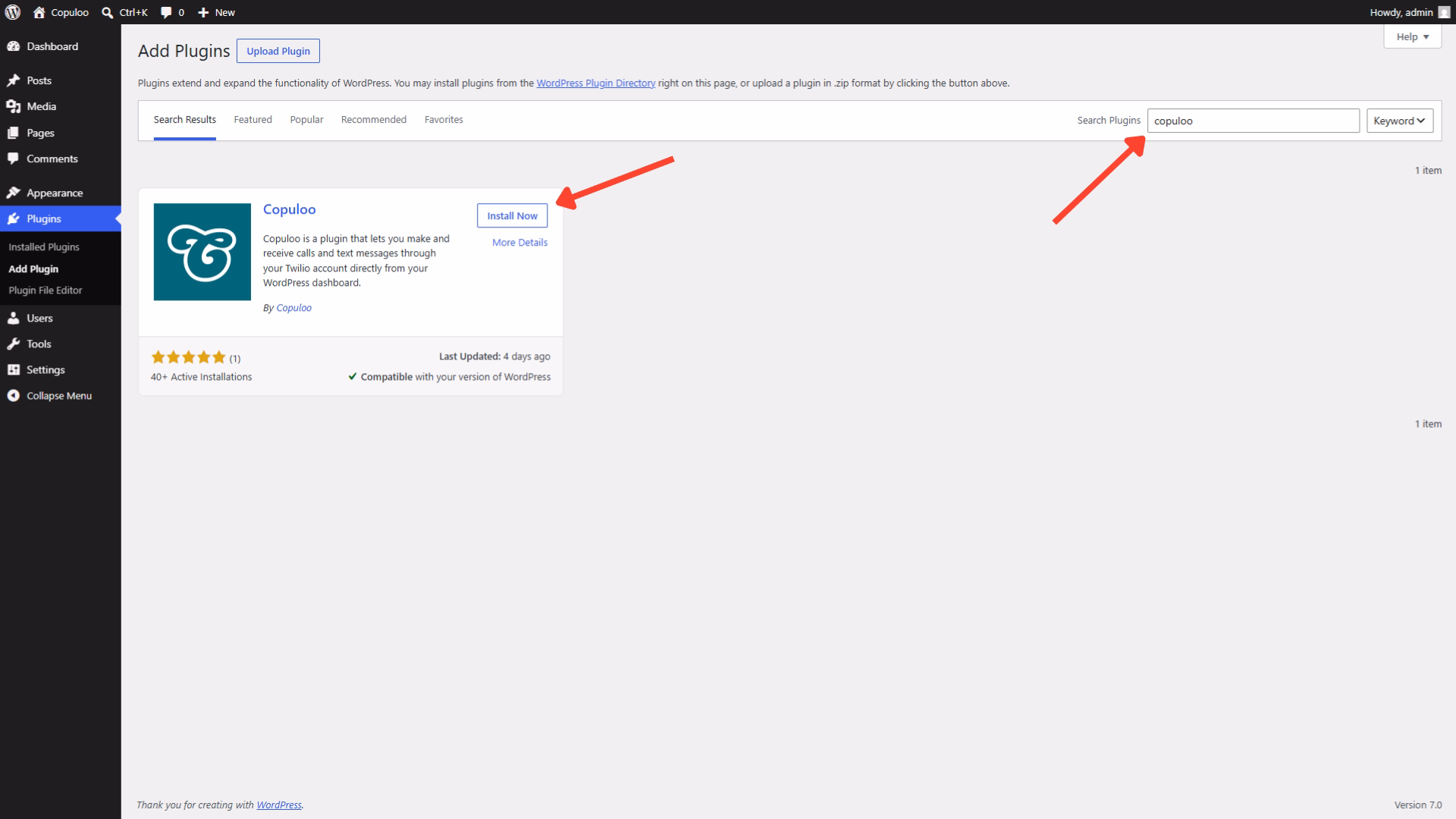 Dialbunny install plugin