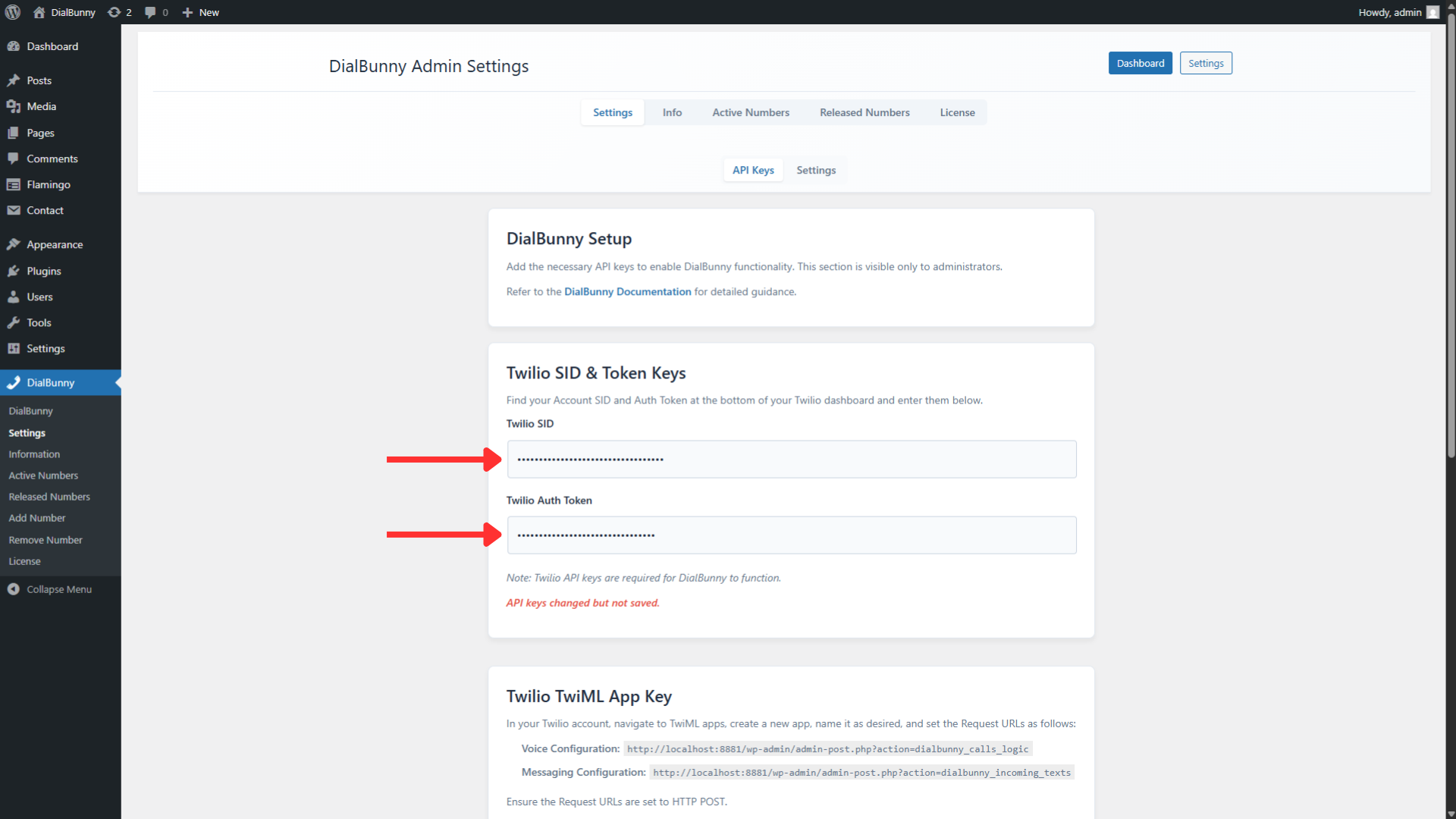 Copuloo adding the API keys