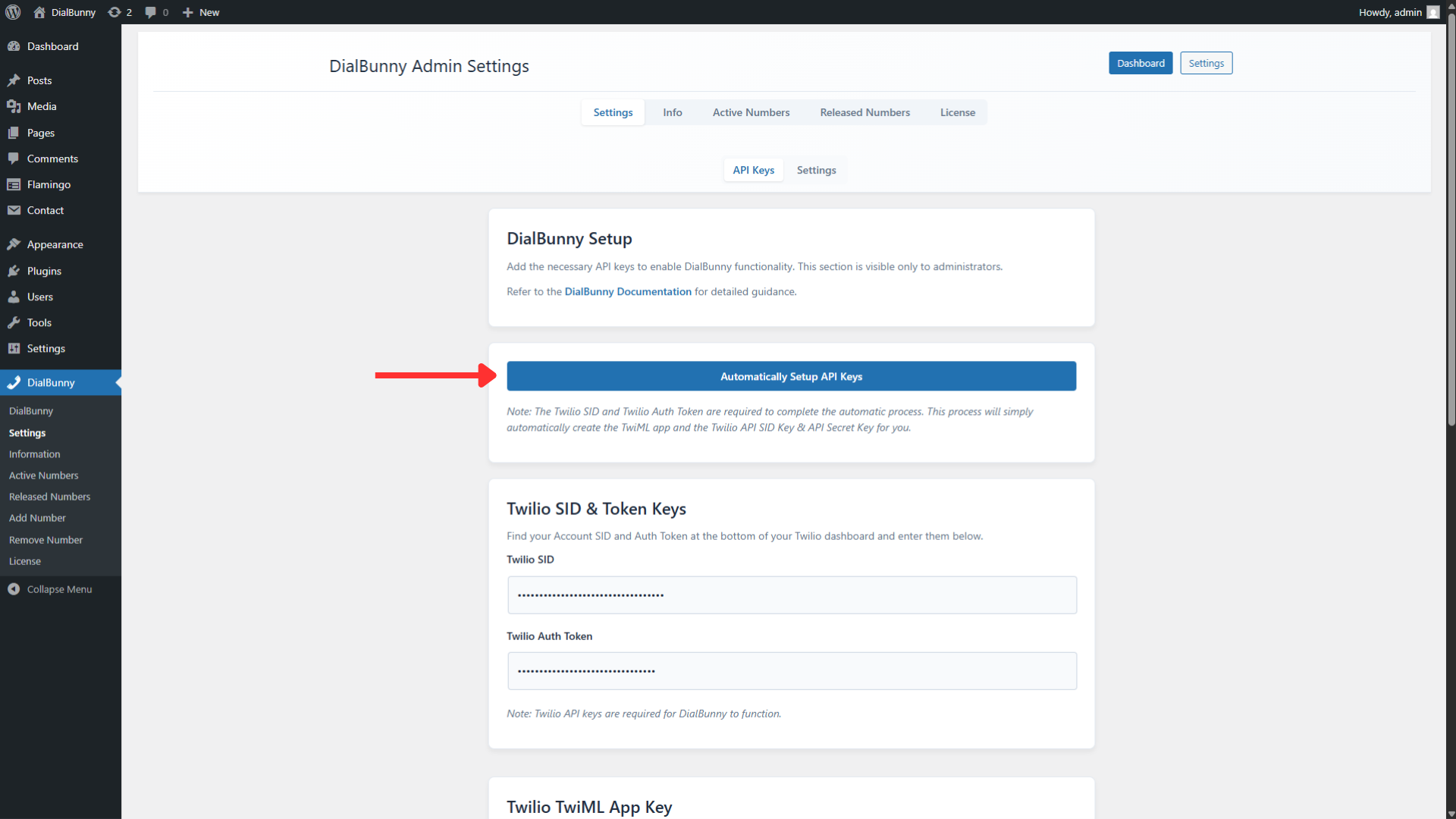 Copuloo adding the API keys