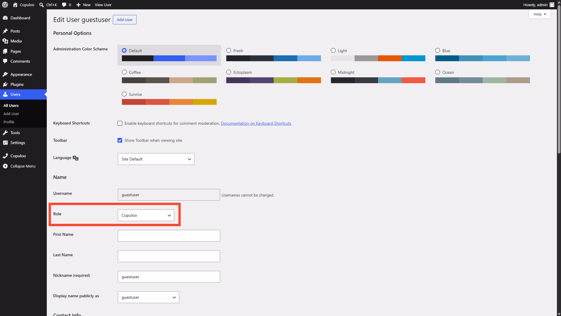 WordPress plugin page
