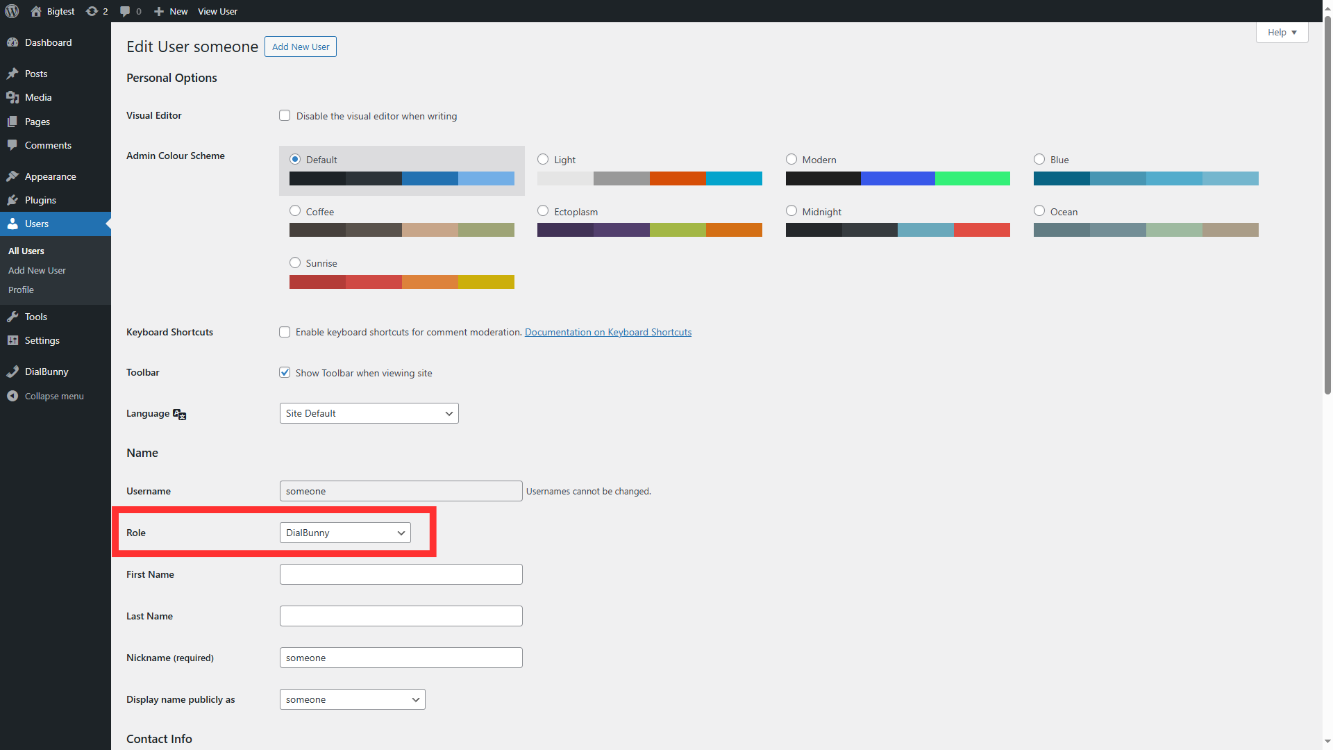 WordPress plugin page